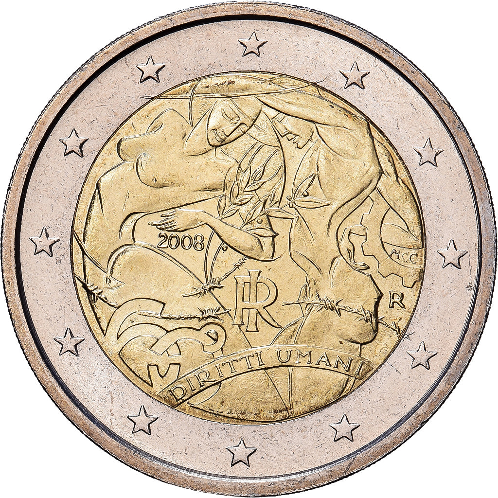 Italia, 2 Euro, 60e anniversaire de la Déclaration universelle des droits de