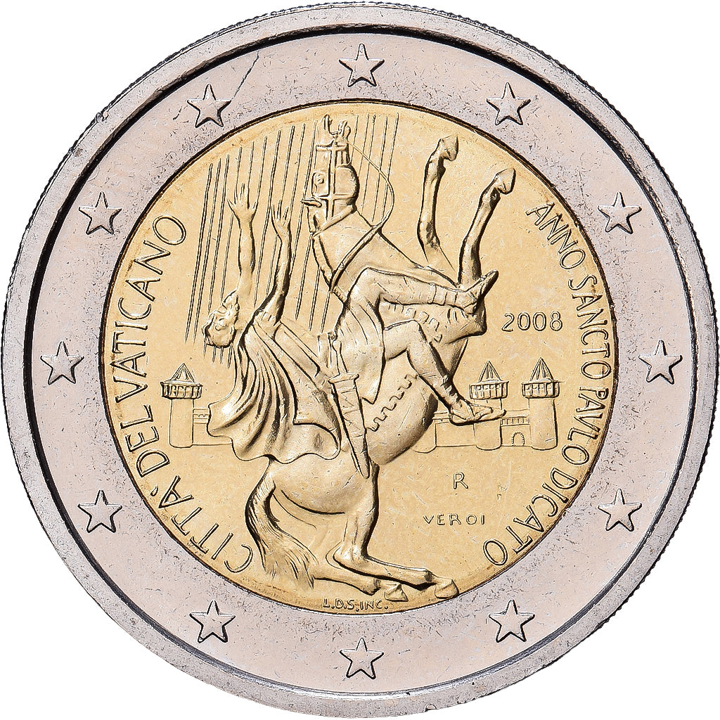 Vatikanstadt, 2 Euro, Année jubilaire de Paul de Tarse, 2008, Rome