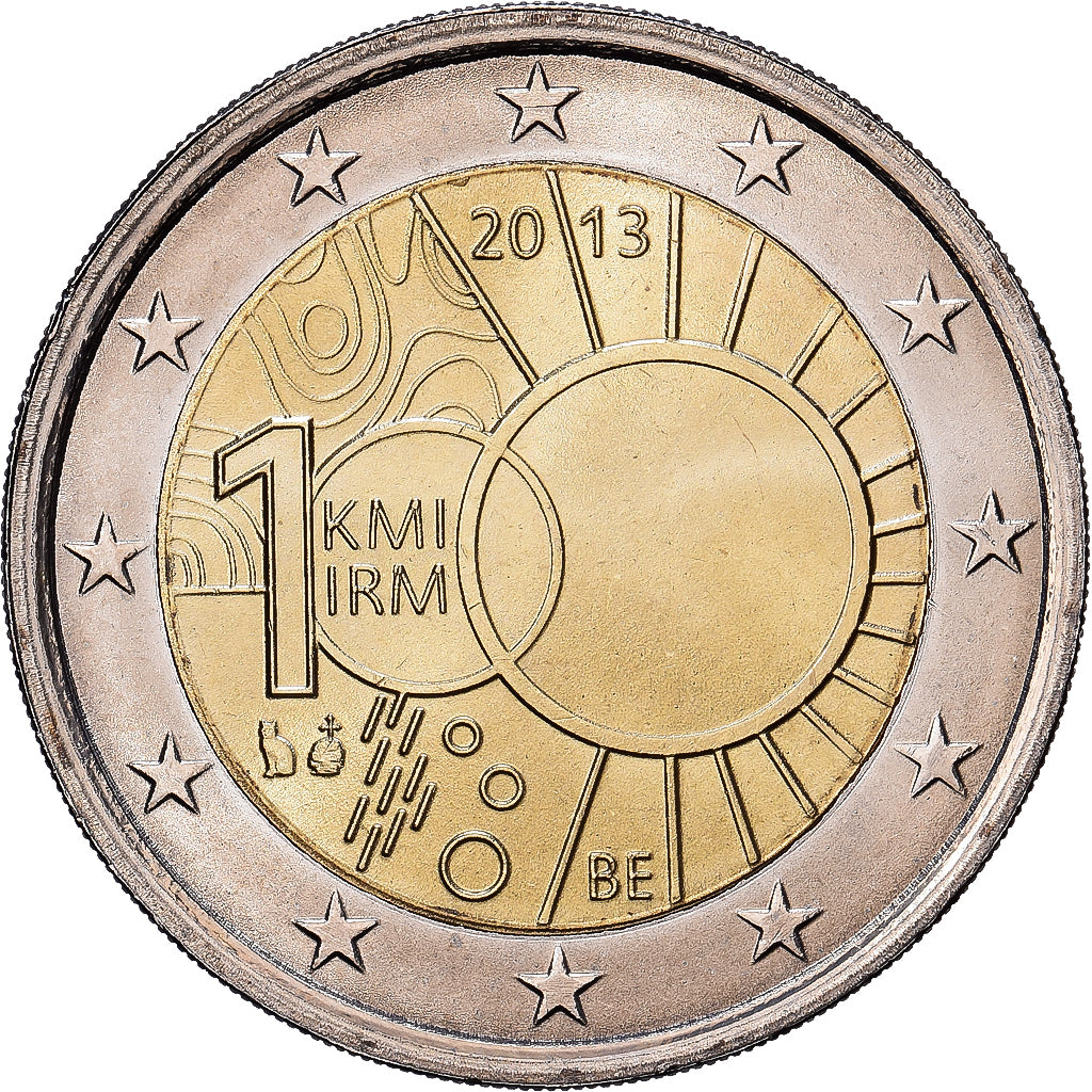 Belgique, 2 Euro, 100e anniversaire de l'Institut royal météorologique de