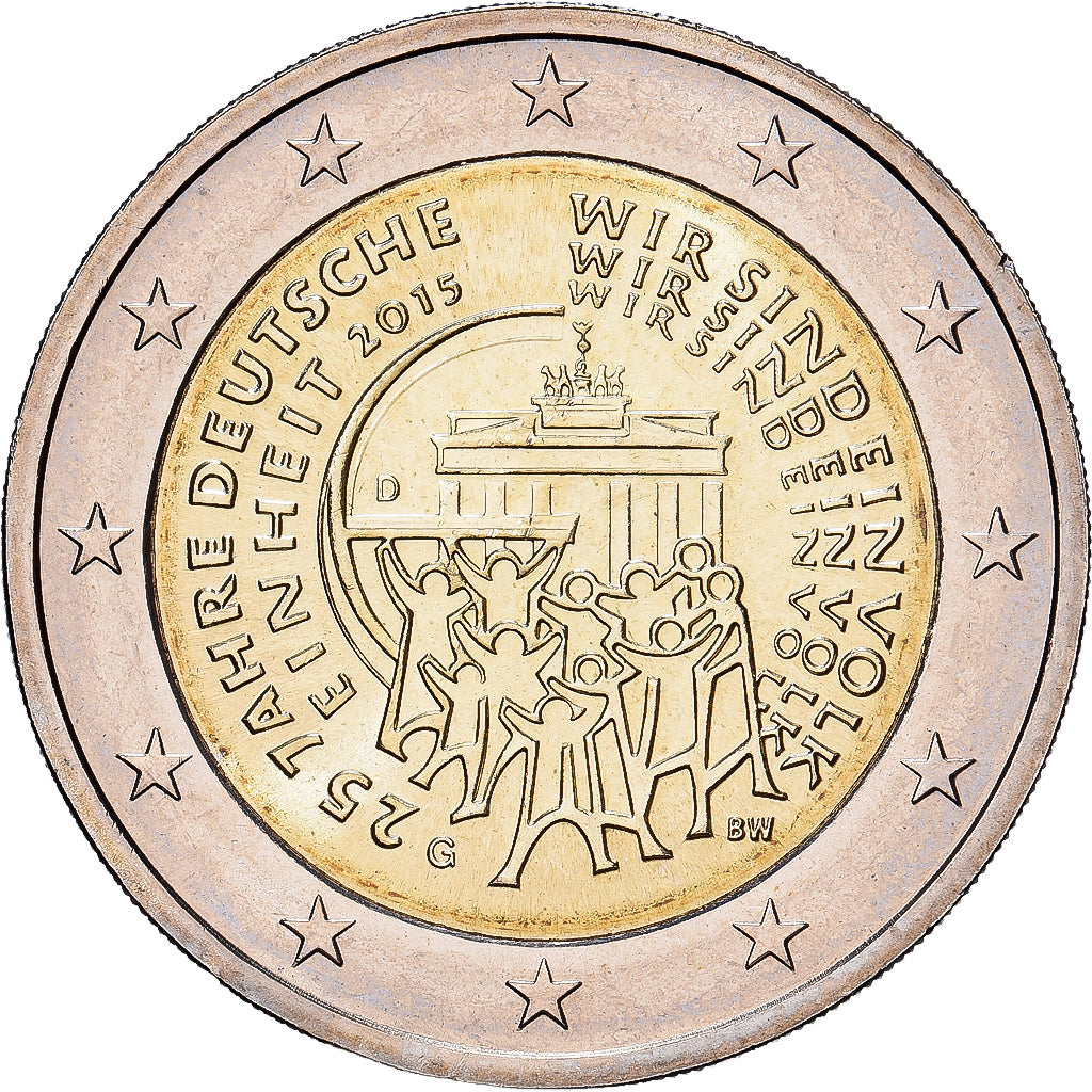 Germany, 2 Euro, 25e anniversaire de la réunification