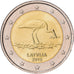 Latvia, 2 Euro, Espèces menacées — La cigogne noire, 2015, MONNAIE DE
