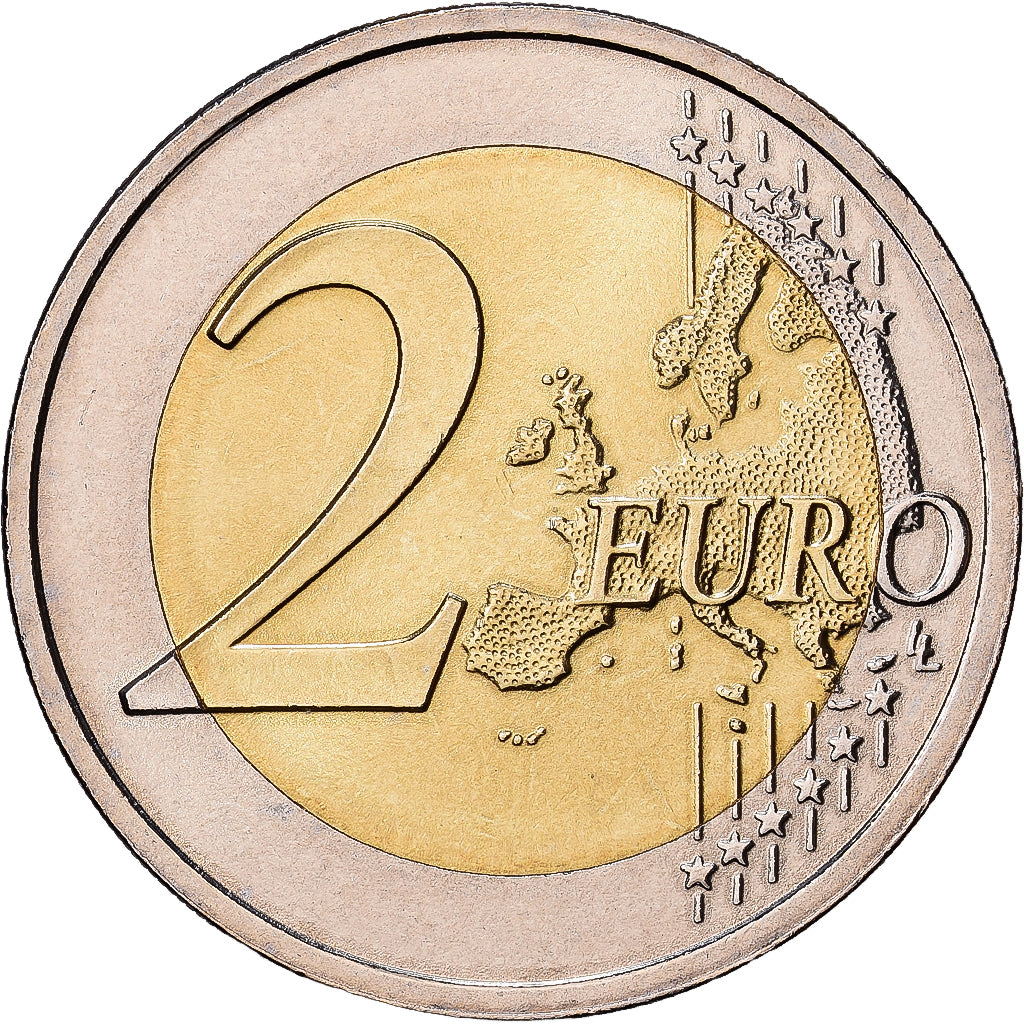 Latvia, 2 Euro, Espèces menacées — La cigogne noire, 2015, MONNAIE DE