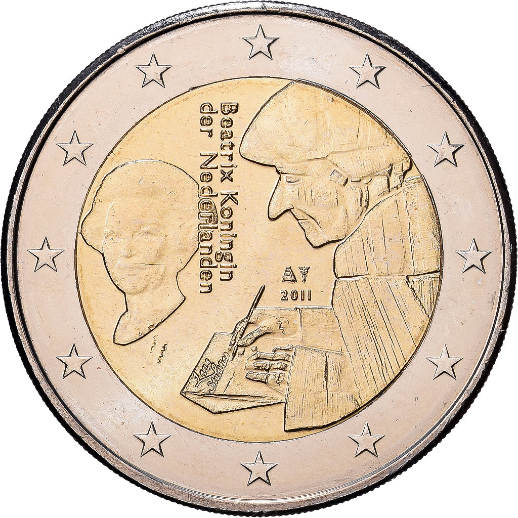 Países Baixos, 2 Euro, 500e anniversaire de l'impression de l'Éloge de la