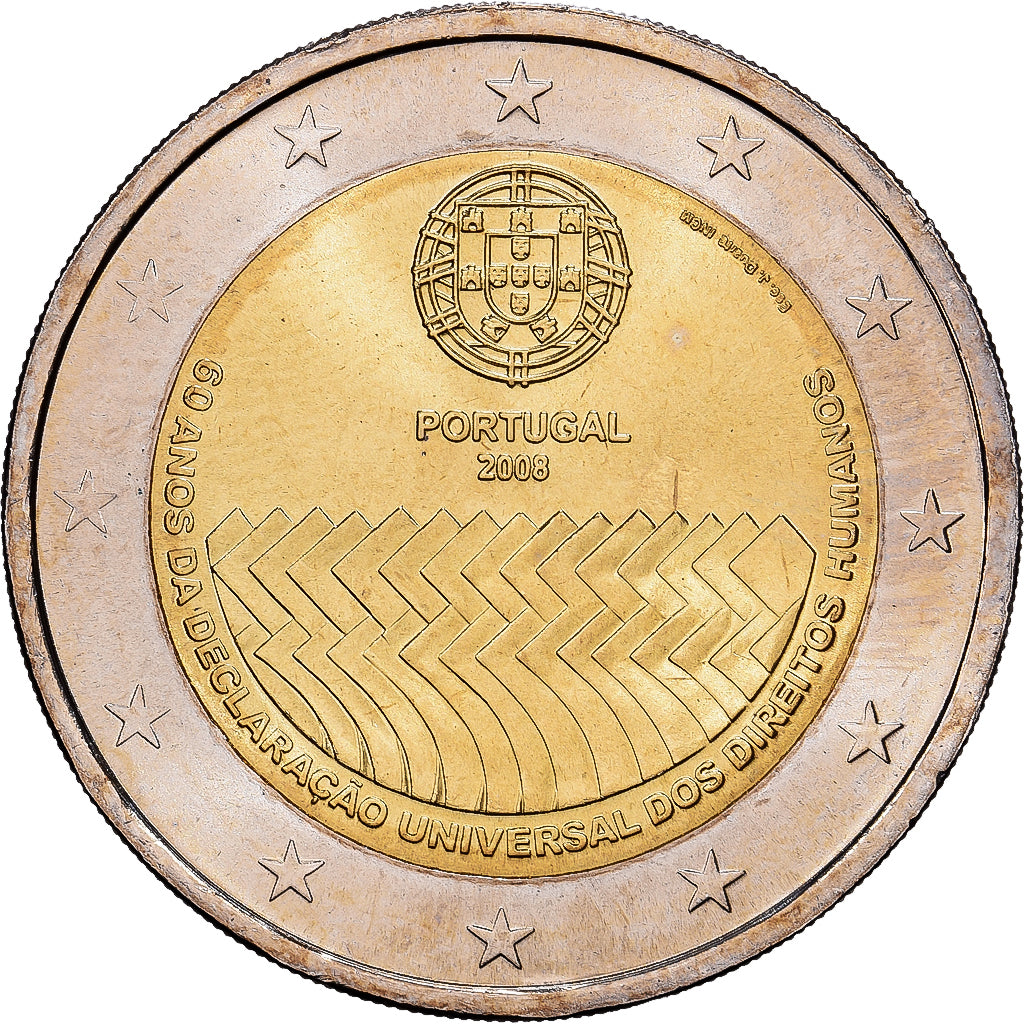 Portugal, 2 Euro, 60e anniversaire de la Déclaration universelle des droits