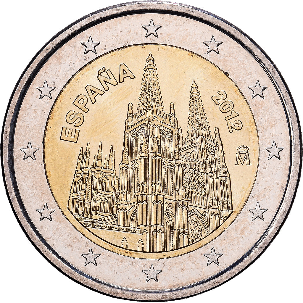 Spain, 2 Euro, La cathédrale de Burgos, 2012, Madrid, Bi-Metallic, MS(60-62)