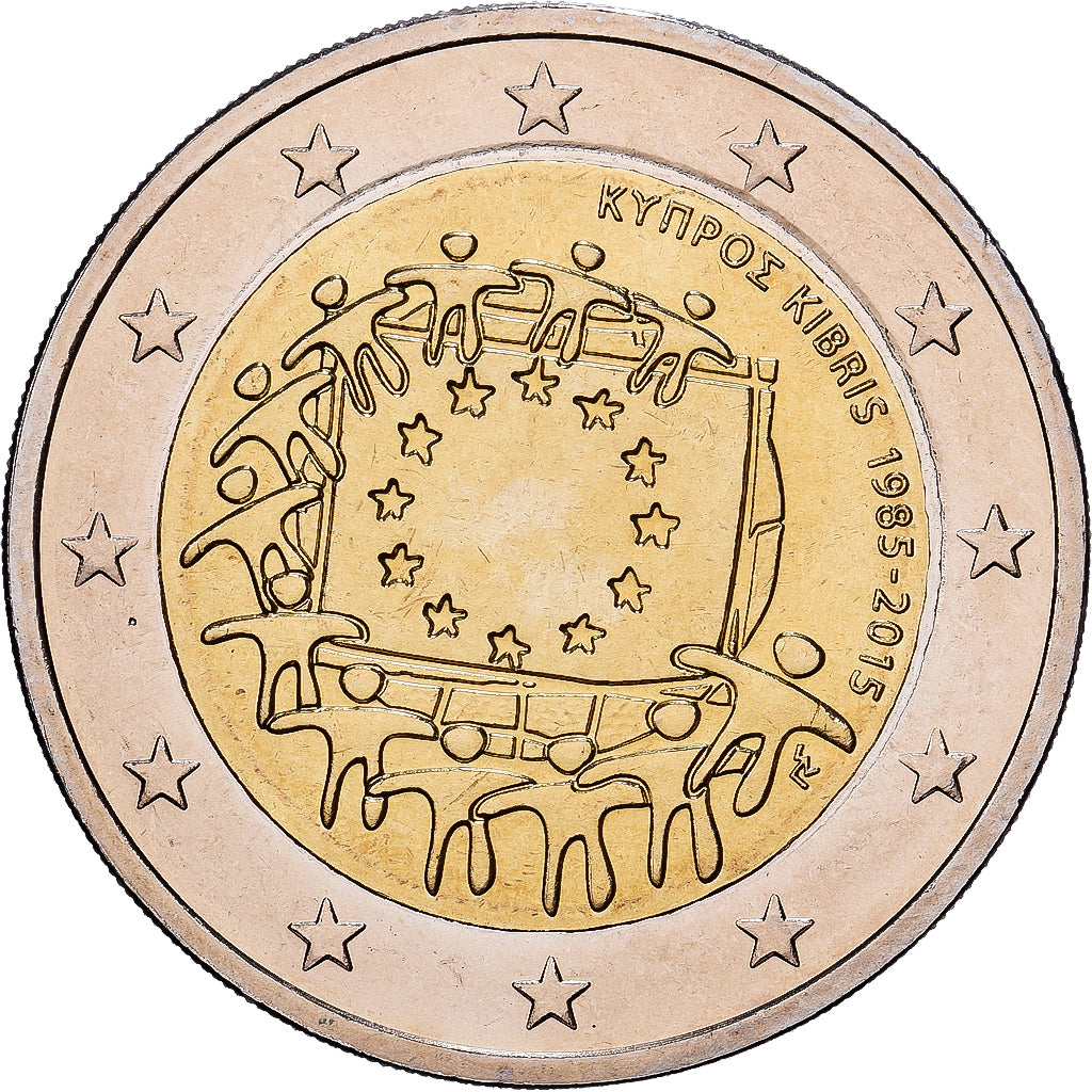Cyprus, 2 Euro, 30e anniversaire du drapeau de l'Union Européenne, 2015, La