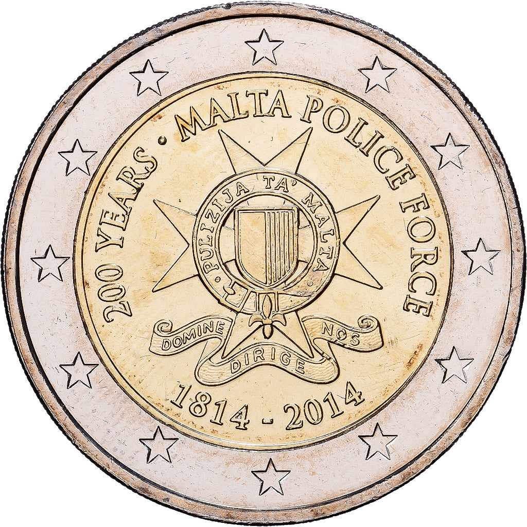 Malta, 2 Euro, 200e anniversaire de la création de la force de police maltaise