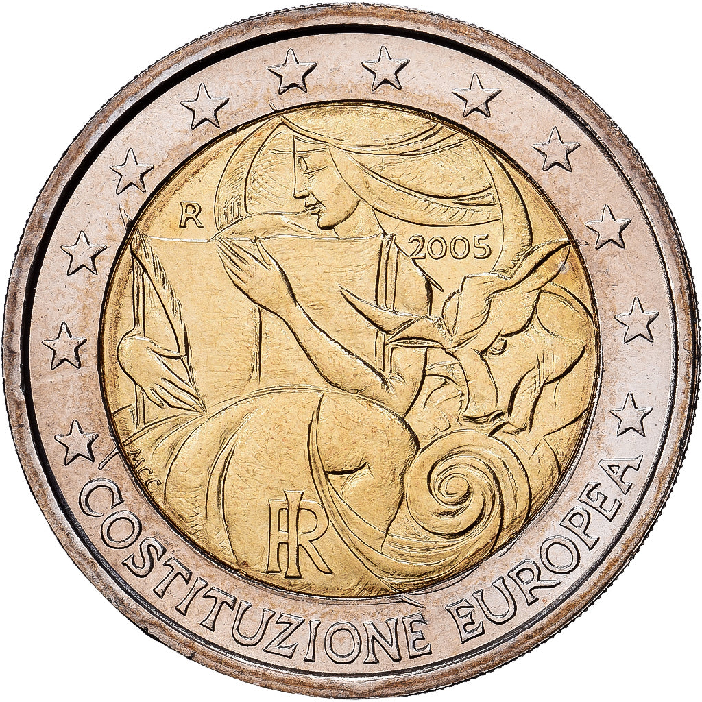 Itália, 2 Euro, 1er anniversaire de la signature de la Constitution