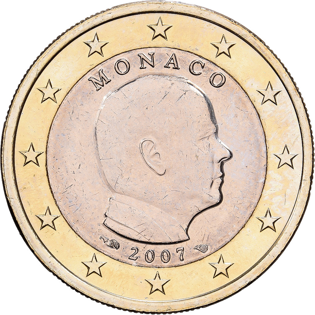 Monaco, 1 Euro, le prince Albert II, 2007, Monnaie de Paris, Bi-Metallic