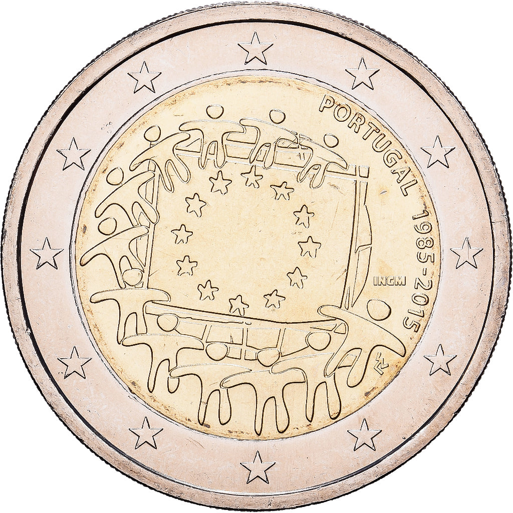 Portugal, 2 Euro, 30e anniversaire du drapeau de l'Union Européenne, 2015