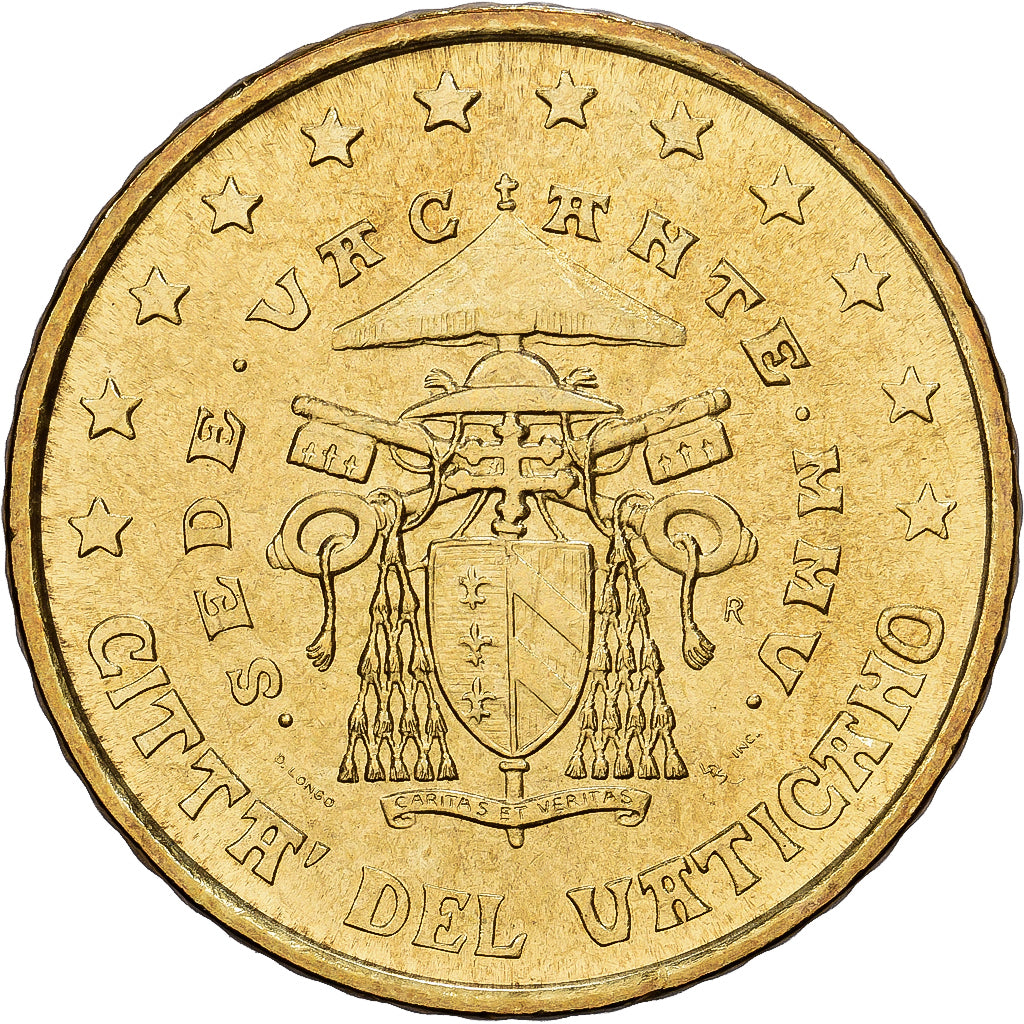 Vatican, 50 Centimes, Les armoiries du cardinal camerlingue, 2005, Rome, Or