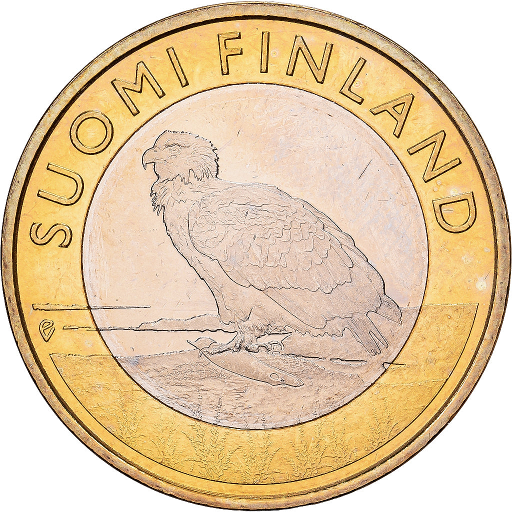 Finland, 5 Euro, White-tailed eagle, 2014, Vantaa, Bi-Metallic, MS(63), KM:209
