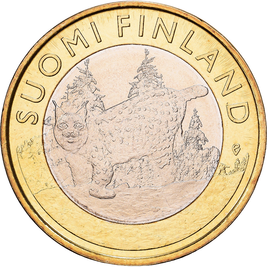 Finlande, 5 Euro, Lynx in Tavastia, 2015, Vantaa, Bimétallique, SPL, KM:241