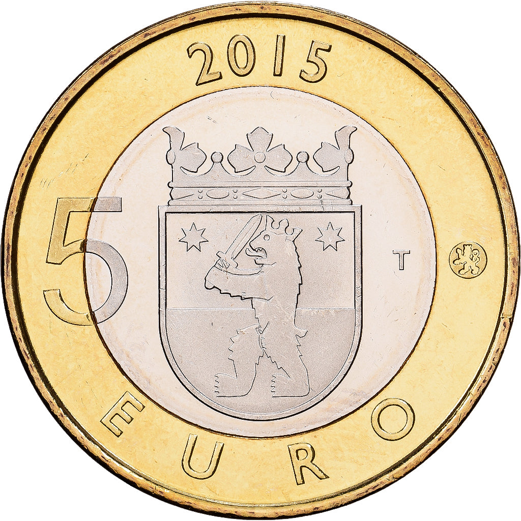 Finland, 5 Euro, Beaver in Satakunta, 2015, Vantaa, Bi-Metallic, MS(63), KM:240