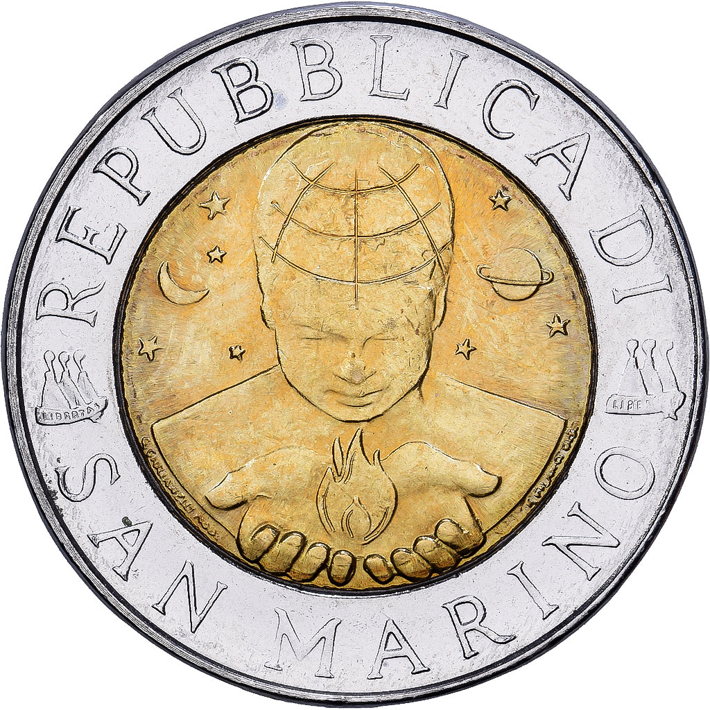 Coin, San Marino, 500 Lire, 1999, Rome, EF(40-45), Bi-Metallic, KM:394