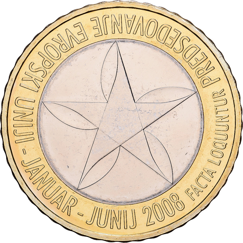 Slovenia, 3 Euro, Présidence de l'UE, 2008, MS(60-62), Bi-Metallic, KM:81