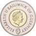 Guernsey, 5 Livres, 1999, Commémoration du passage au millénaire, Bi-Metallic