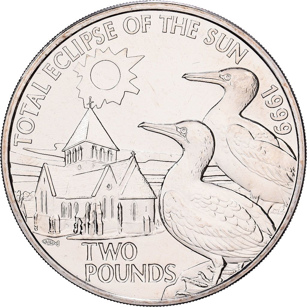 Guernsey, 2 Livres, 1999, British Royal Mint, Éclipse solaire du 11 août 1999