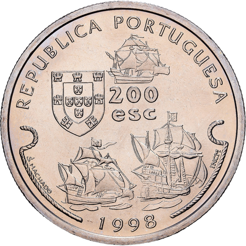 Portugal, 200 Escudos, Vasco de Gama, 1998, Lisbon, Cupro-nikkel, PR