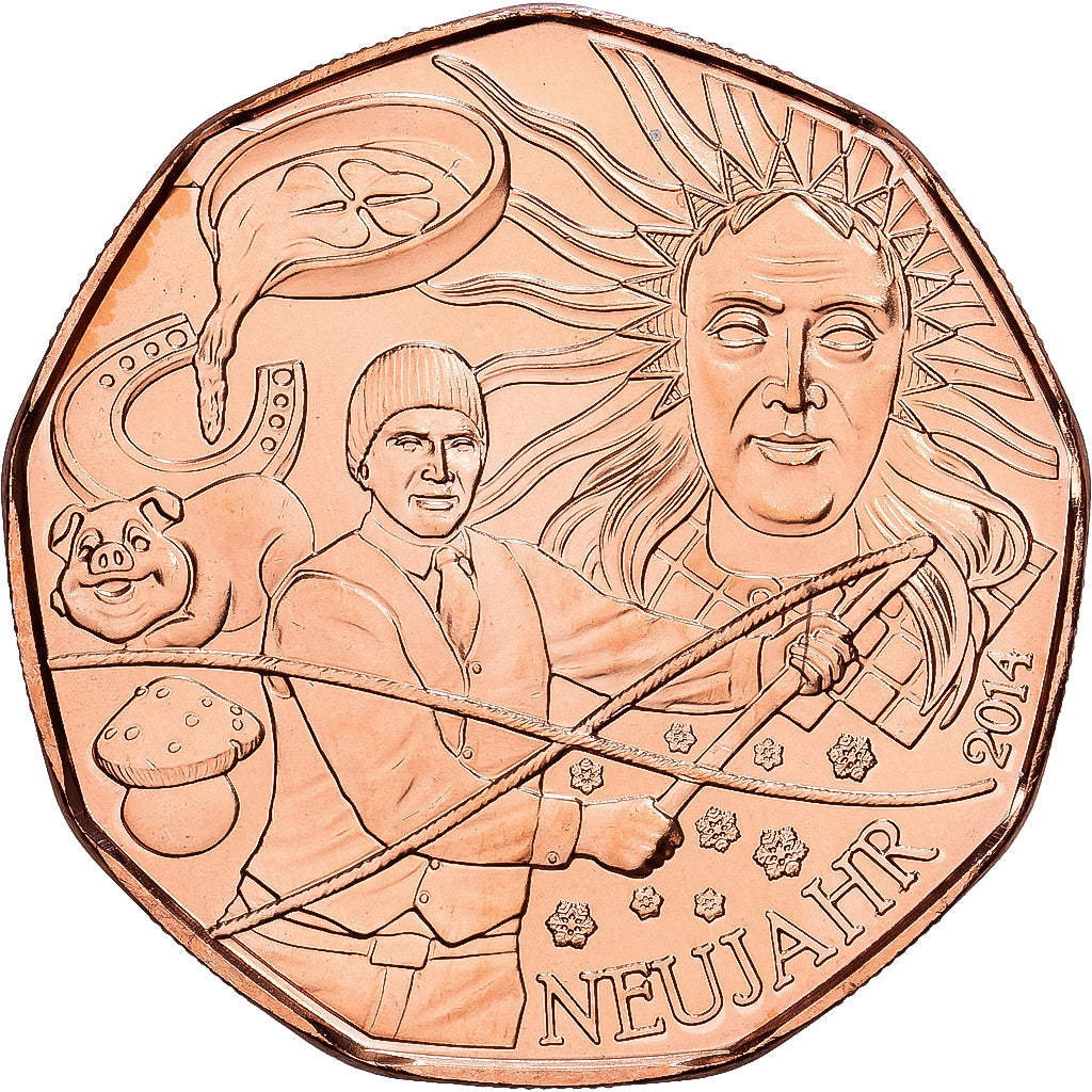 Austria, 5 Euro, Les coutumes porte-bonheurs du nouvel an, 2014, AUSTRIAN MINT