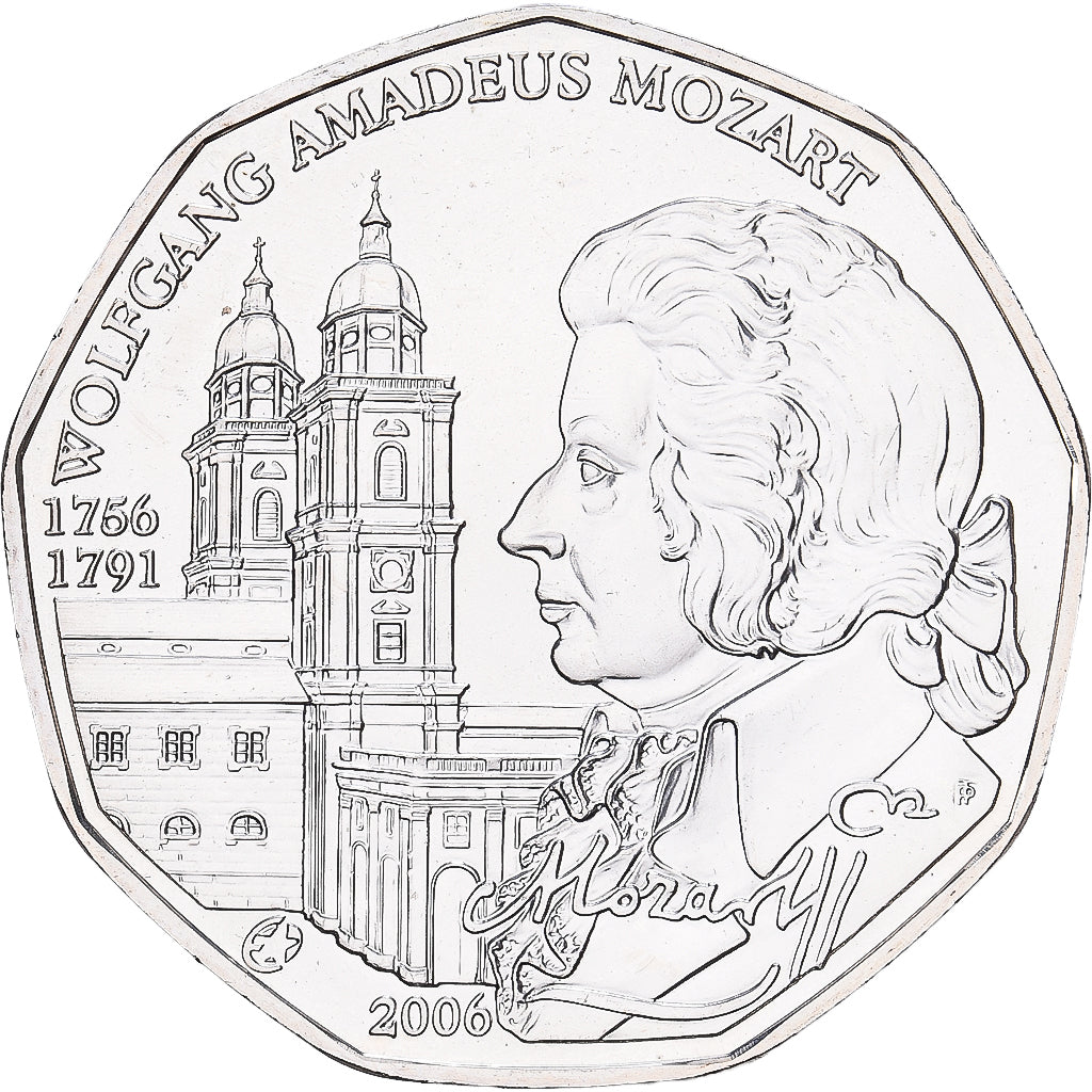 Autriche, 5 Euro, 250e anniversaire de la naissance de Wolfgang Amadeus Mozart