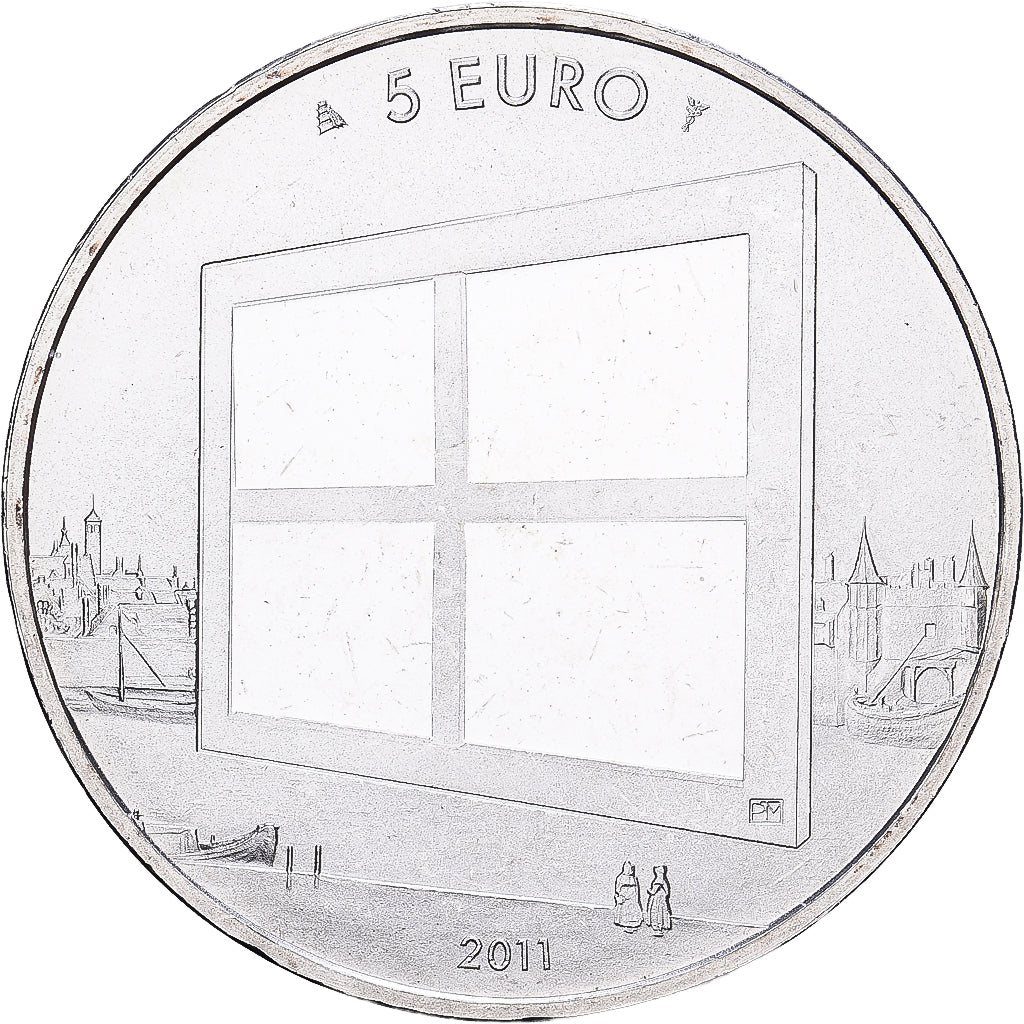 Netherlands, 5 Euro, La reine Beatrix regardant un tableau de maître, 2011