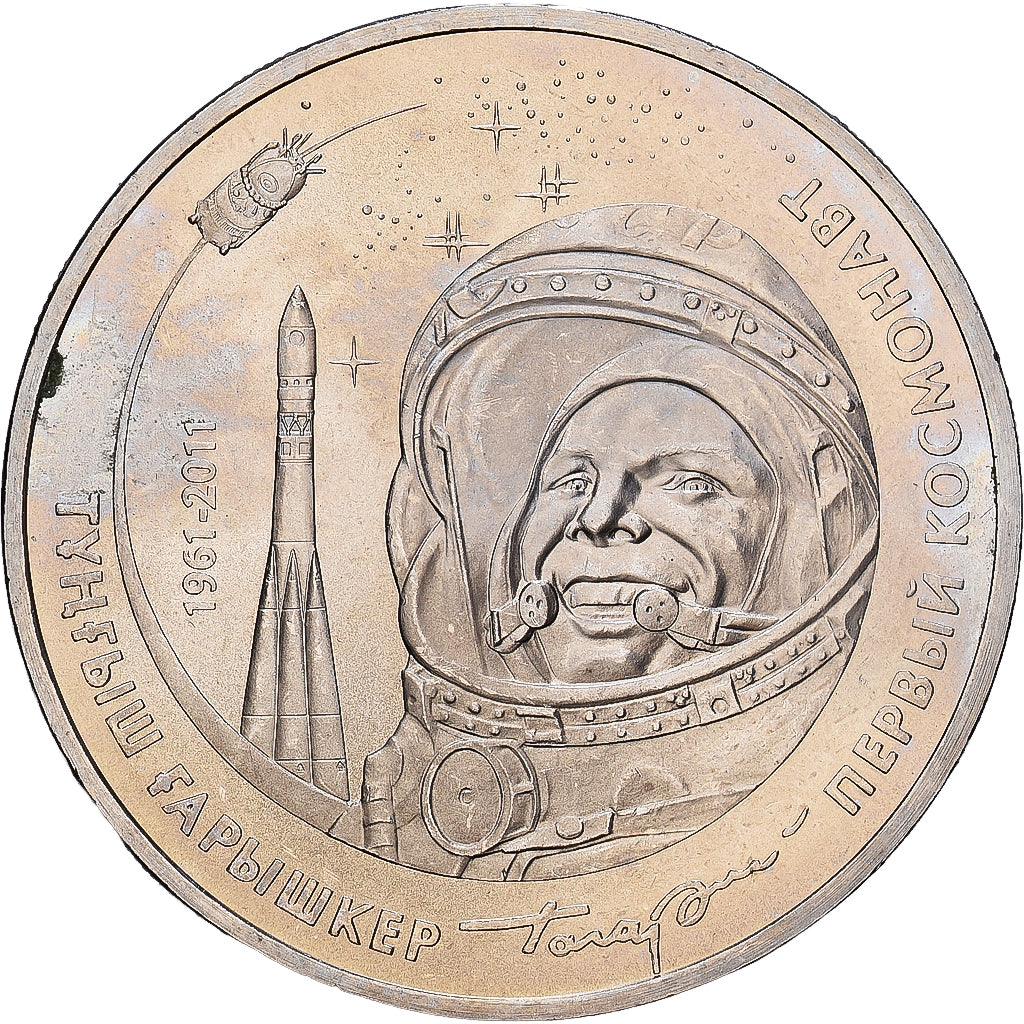 Kazachstan, 50 Tenge, 2011, Kazakhstan Mint, The First Cosmonaut - Yuri Gagarin