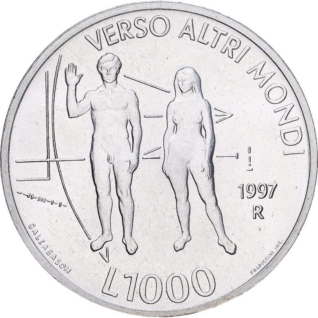 San Marino, 1000 Lire, 1997, Rome, Universe, Silver, MS(63), KM:369