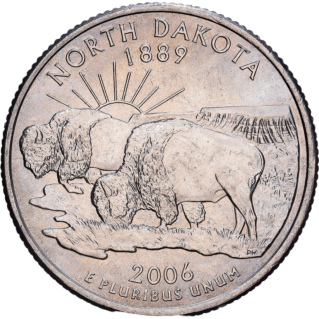 Stati Uniti, Quarter, Quarter Dollar, 2006, U.S. Mint, North Dakota 1889, Rame