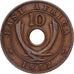 ESTE DE ÁFRICA, George VI, 10 Cents, 1952, Bronce, MBC+, KM:34