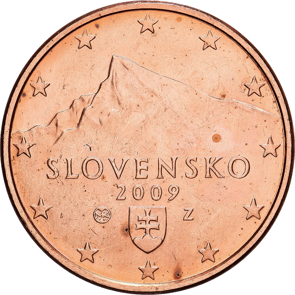 Slowakei, 5 Centimes, la crête Krivan, 2009, Kremnica, Acier plaqué cuivre