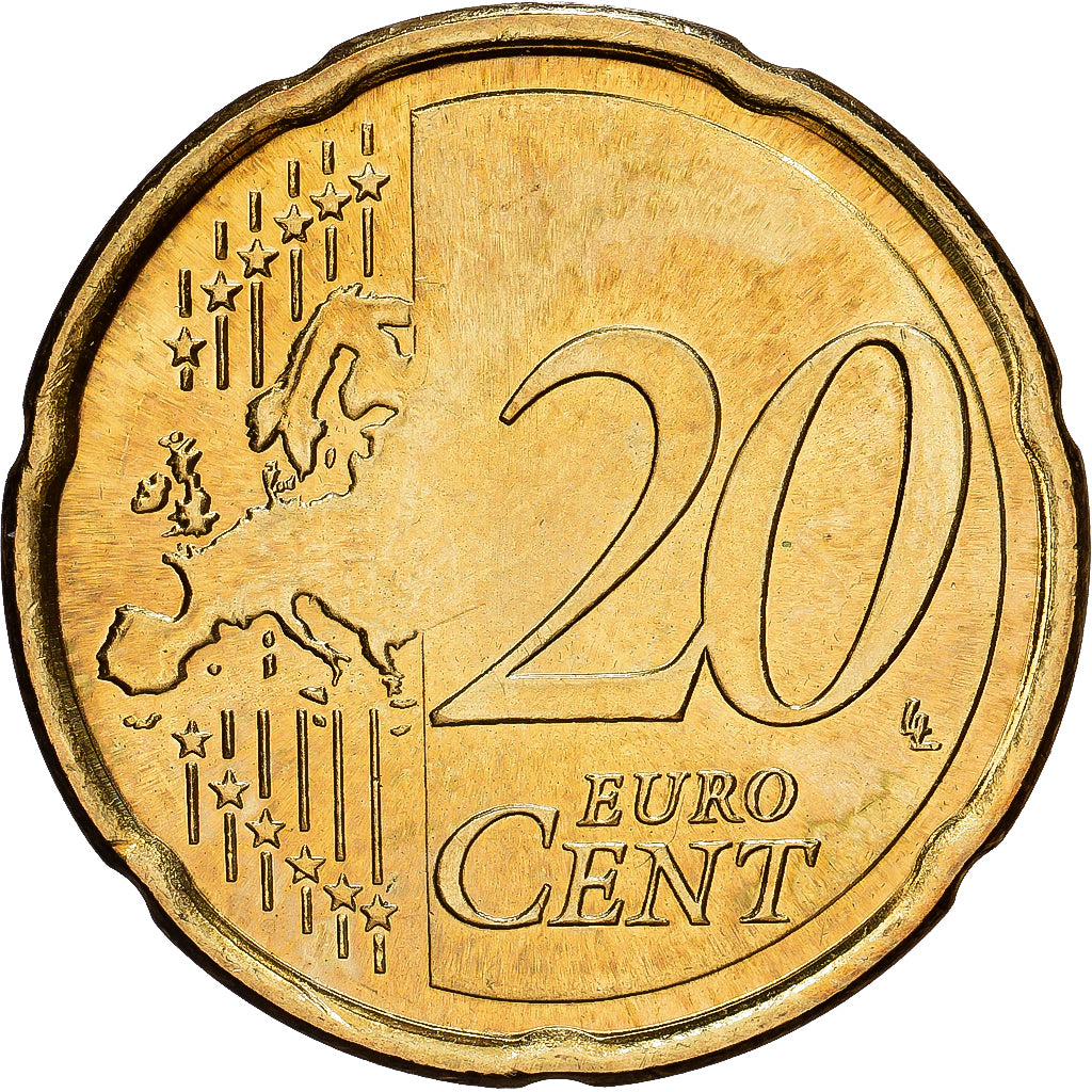 Slowakei, 20 Centimes, le château de Bratislava, 2009, Kremnica, Nordic gold