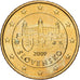 Slovaquie, 50 Centimes, le château de Bratislava, 2009, Kremnica, Or nordique