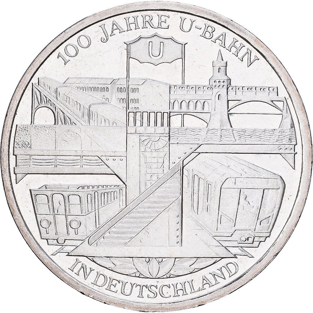 Federal Republic of Germany, 10 Euro, Centenaire du métro en Allemagne, 2002
