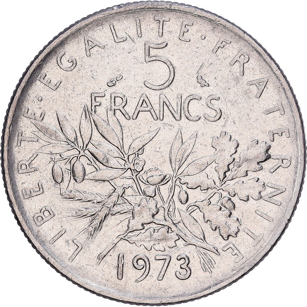 França, 5 Francs, 1973, Paris, Níquel, AU(50-53)