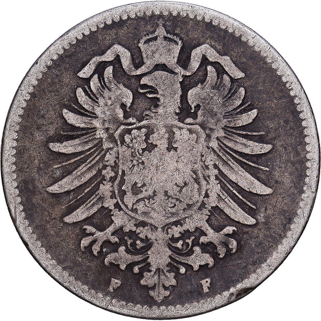 Germania, 1 Mark, 1874, Stuttgart, Argento, BB, KM:7
