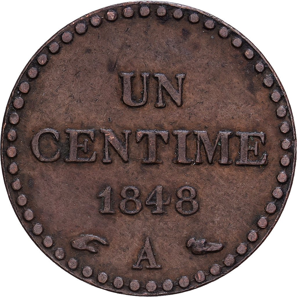 France, Centime, Dupré, 1848, Paris, Bronze, SUP, Gadoury:84, KM:754