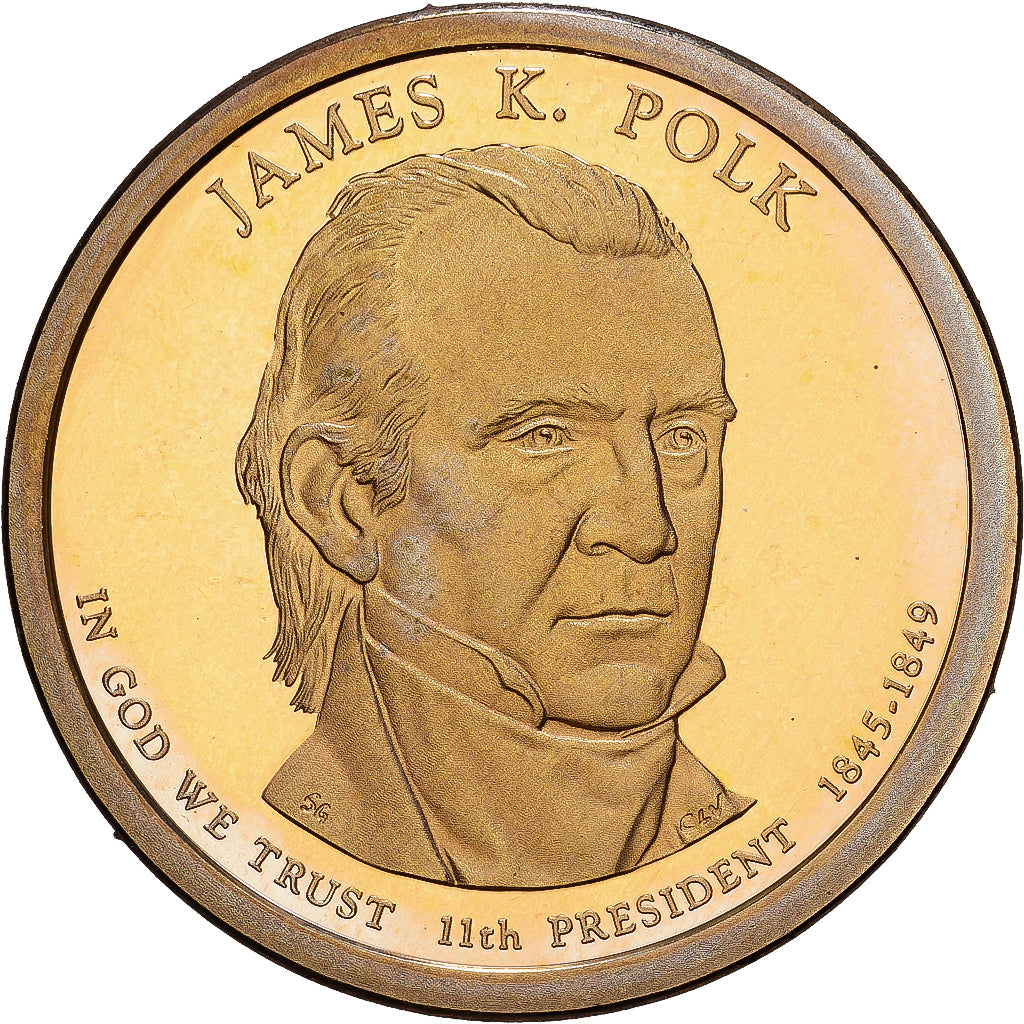 États-Unis, 1 Dollar, James K. Polk, 2015, U.S. Mint, Copper-Brass, SPL