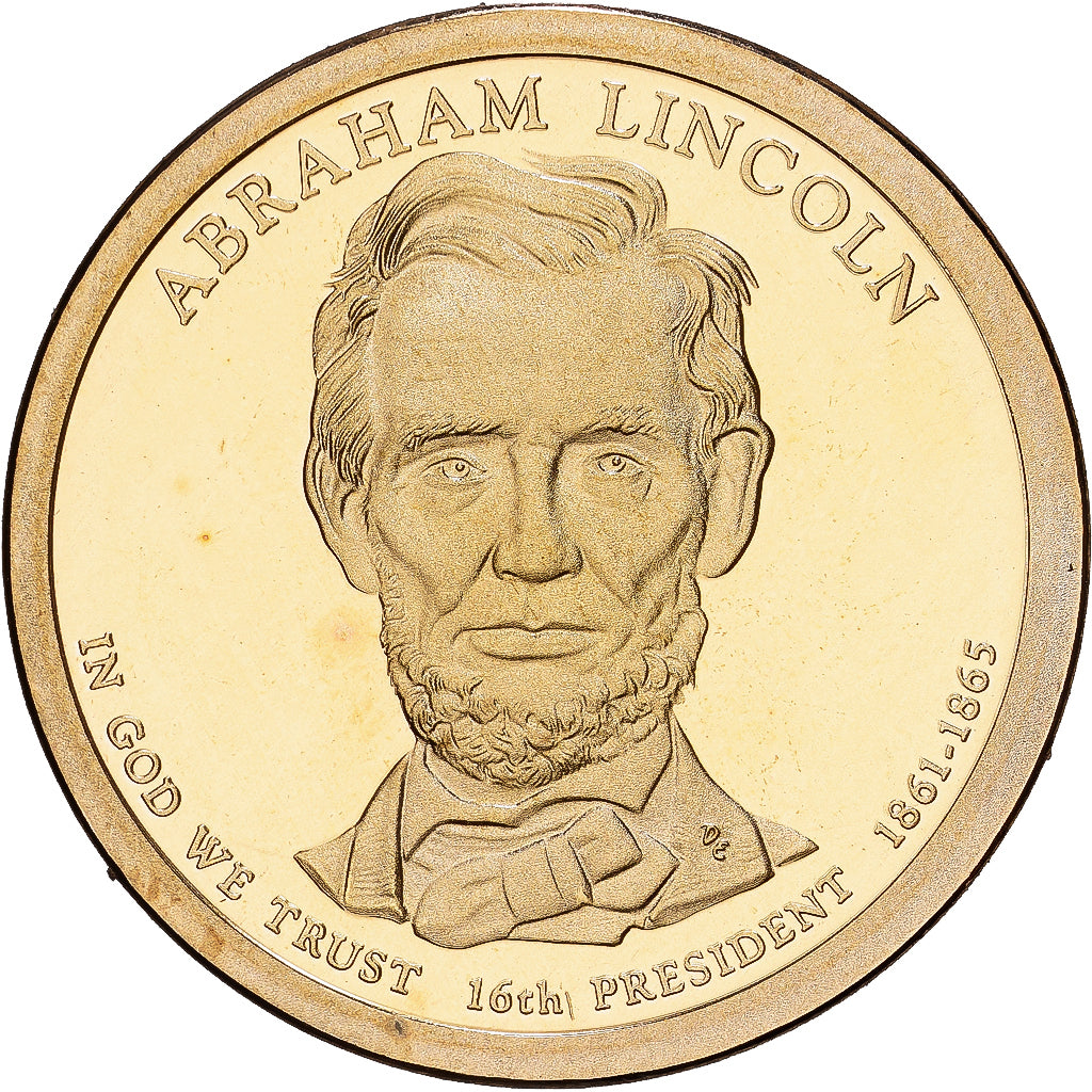 USA, 1 Dollar, Abraham Lincoln, 2015, U.S. Mint, Miedź-Mosiądz, MS(63)