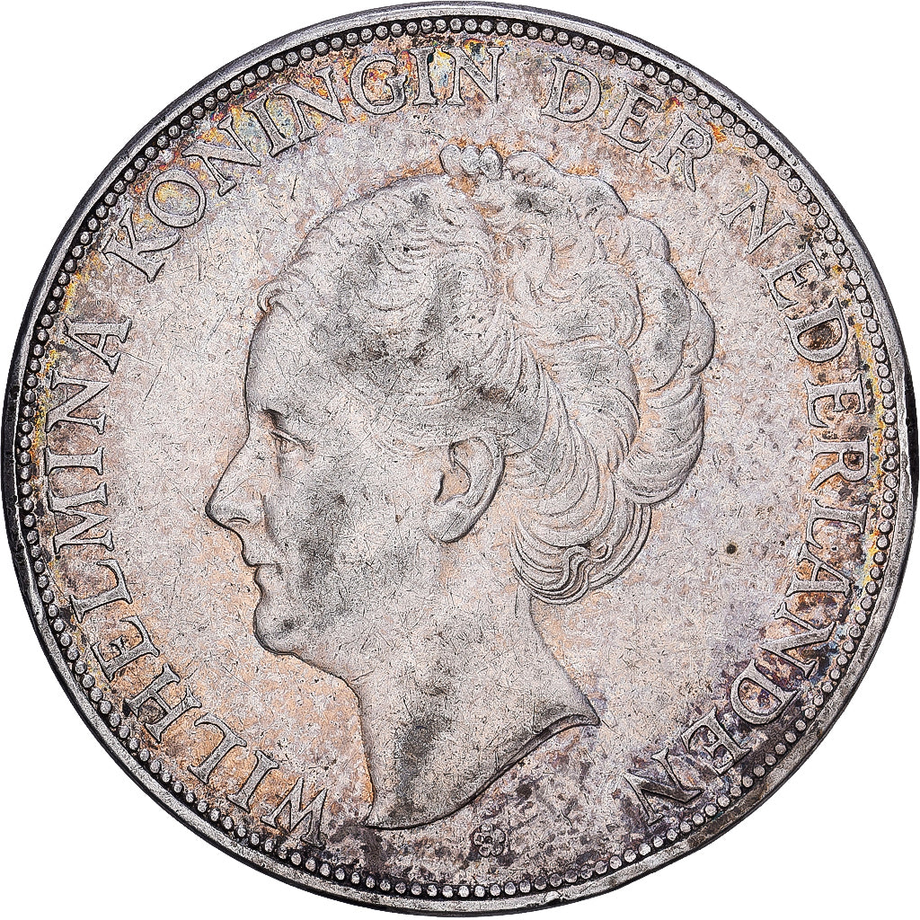 Paesi Bassi, Wilhelmina I, 2-1/2 Gulden, 1931, Utrecht, Argento, BB, KM:165