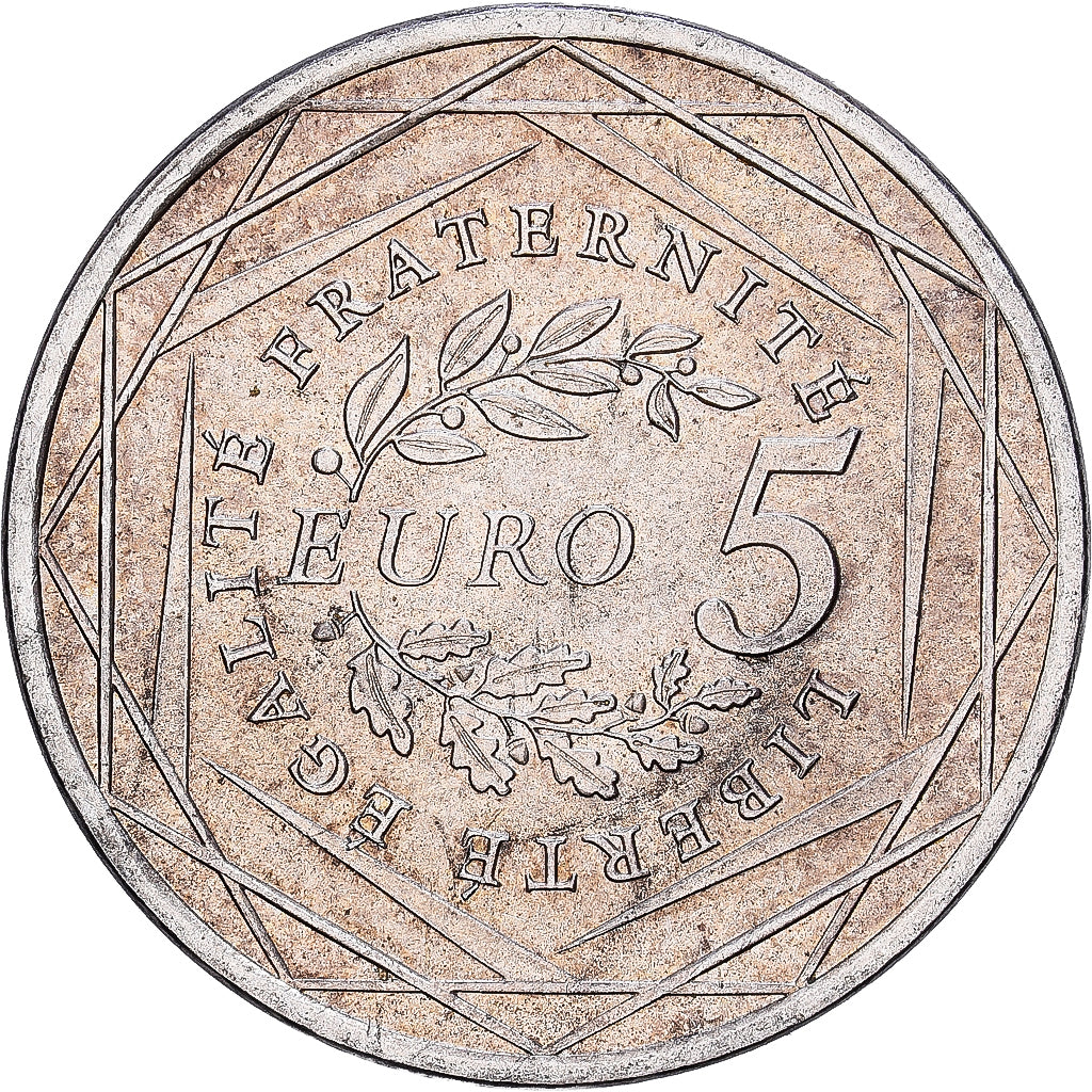 France, 5 Euro, La Semeuse en marche., 2008, Monnaie de Paris, Silver