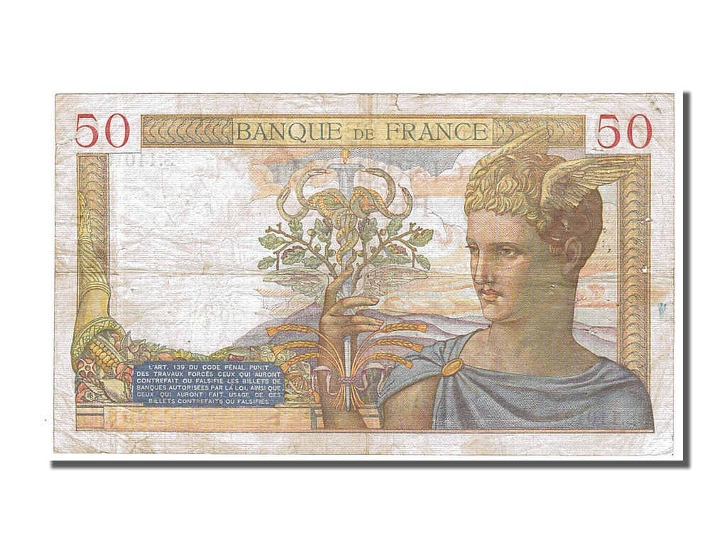 Banknote, France, 50 Francs, 50 F 1934-1940 ''Cérès'', 1939, 1939-09-21