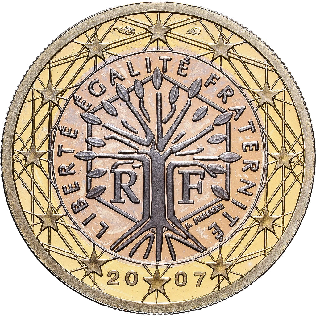 Frankreich, 1 Euro, 2007, Paris, Bi-Metallic, VZ+