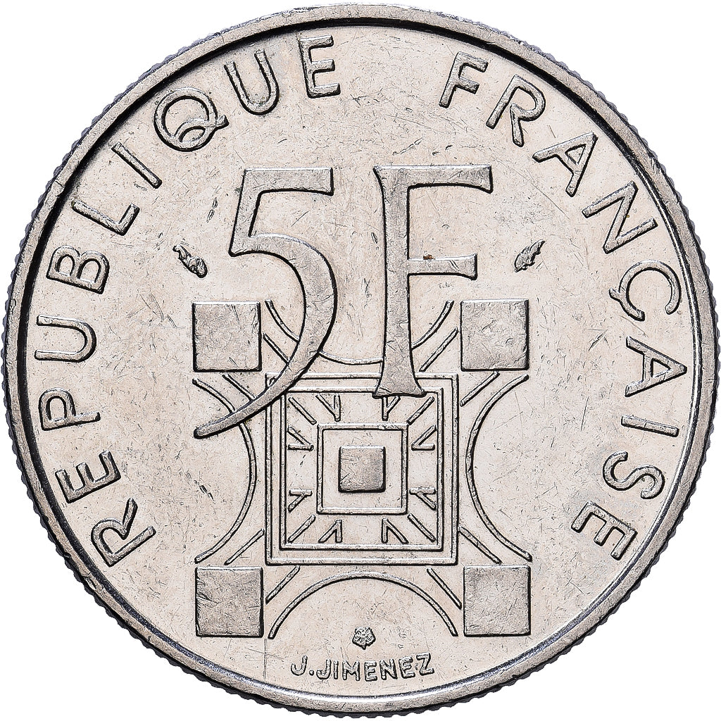 Francia, 5 Francs, 1989, Níquel, MBC+