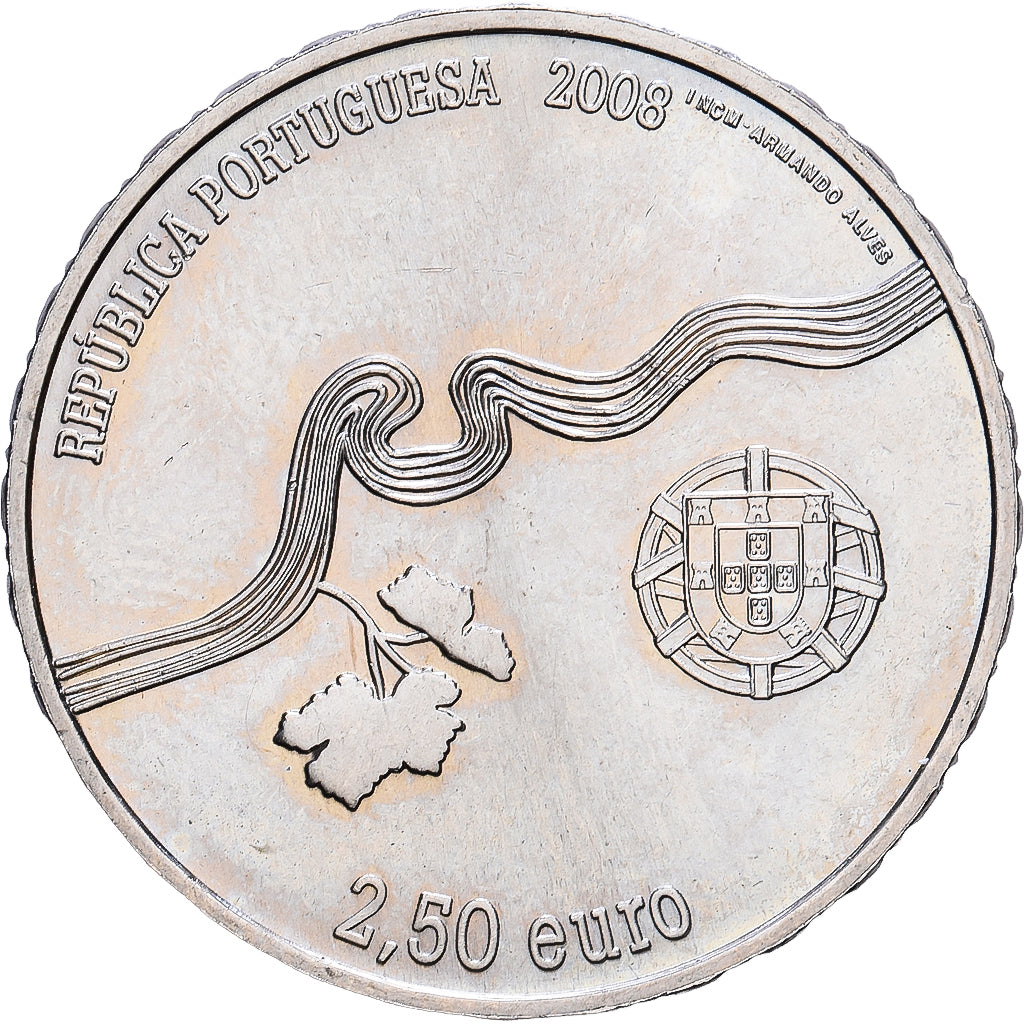 Portugal, 2.5 EURO, 2008, Copper-nickel, AU(50-53)