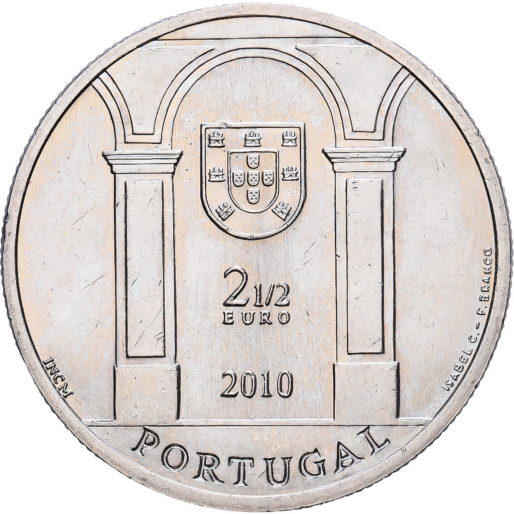 Portugal, 2-1/2 Euro, 2010, Lisbon, Copper-nickel, AU(55-58), KM:798