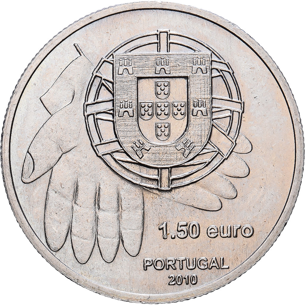 Portugal, Banque alimentaire, 1-1/2 Euro, 2010, Lisbon, Copper-nickel