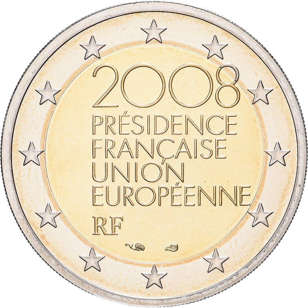 France, 2 Euro, Présidence de l'Union Européenne, 2008, Paris, Bi-Metallic