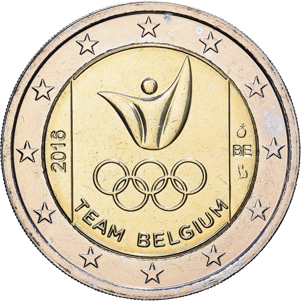 Belgia, 2 Euro, jeux d'été de Rio de Janeiro, 2016, Brussels, Bimetaliczny