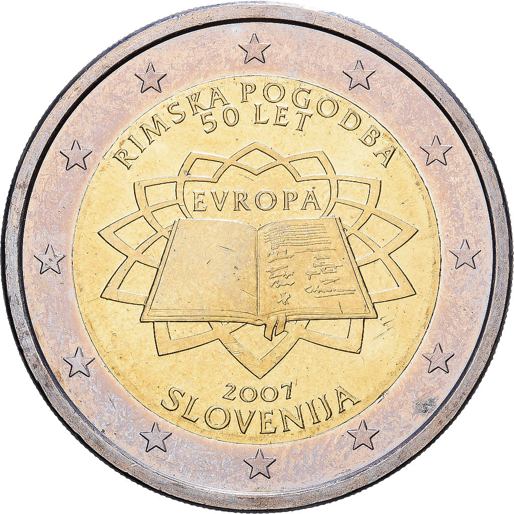Slovenia, 2 Euro, Traité de Rome, 2007, Bi-metallico, SPL, KM:106